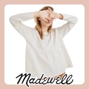 Madewell | Cream Jacquard Babydoll Top